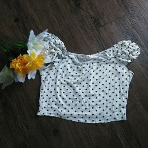 Heart & Hips off the shoulder crop top